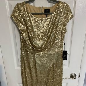 NWT - Gold Sequin Cocktail Dress - Size 10